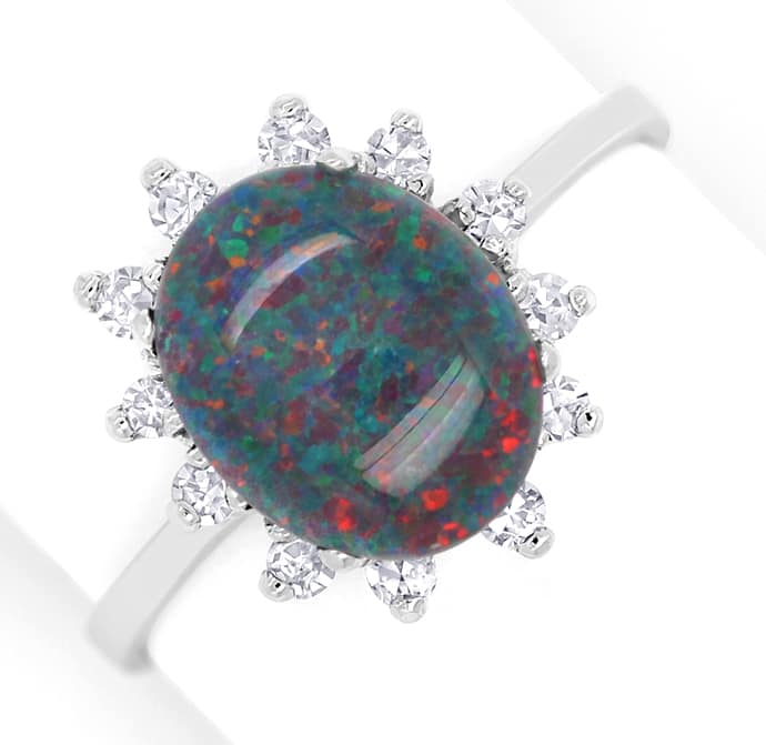 Foto 2 - Diamanten-Ring mit Opal Triplette in tollem Farbenspiel, Q0796