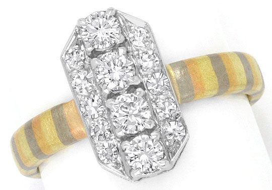 Foto 2 - Brillant-Diamant-Ring Platin Rotgold-Gelbgold Graugold, R1779