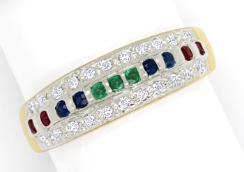 Foto 1 - Diamanten-Bandring in Multicolor Rubine Safire Smaragde, S1704
