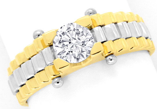 Foto 2 - Brillant-Diamant-Ring 0,70ct Gelbgold-Weißgold, S9137